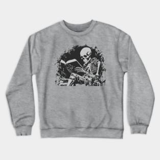 skeleton reading a book Crewneck Sweatshirt